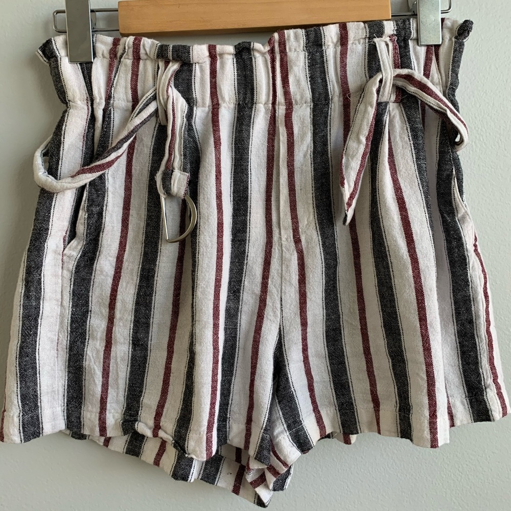 Striped Paper-bag Shorts
